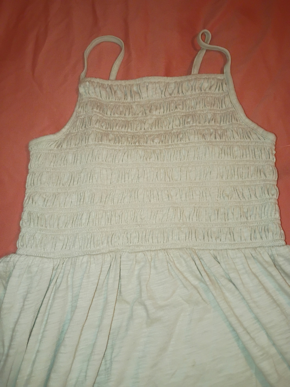 GAP Cream Smocked Sundress with Spaghetti Straps